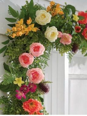 Grandin Road Floral Garland - NWT